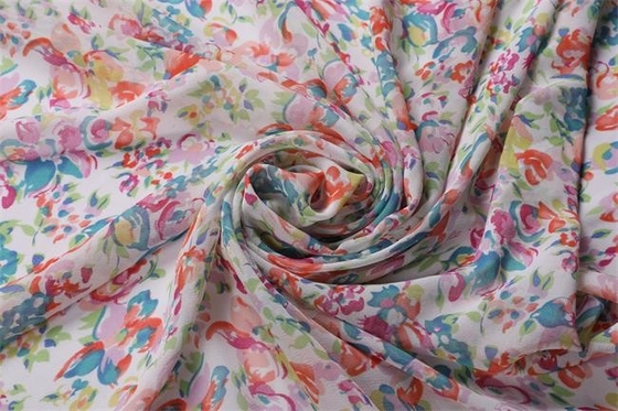 Gaze de seda poli chiffon modelada impressa da tela 75dx75d 85gsm