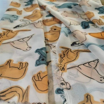Tela 75dx75d 95gsm da Blusa Poliéster Flor Gaze de seda das senhoras