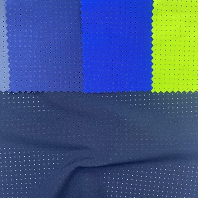 92%Polyester 8%Spandex 110-115GSM Tecido de buracos de spandex de 4 vias